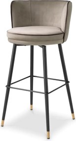 Scaun de bar pivotant design LUX Grenada, catifea Savona greige