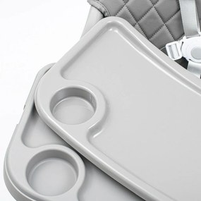 Scaun înalt Baby Mix Freja wooden, gri