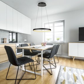 Lampă pendant design negru cu LED-uri reglabile Easylift - Hoop