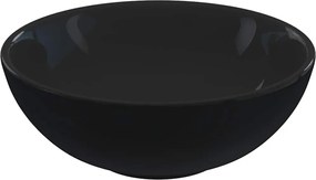 vidaXL Lavoar negru lucios Ø28x10 cm ceramică