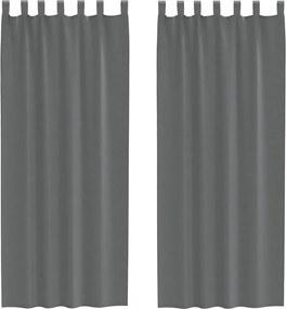 vidaXL Perdele Voile cu Bucle 2 buc Gri Inchis 140x260 cm