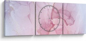 Tablou - Pete roz (cu ceas) (90x30 cm)