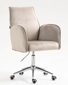 HR280K Scaun Latte din Catifea cu Bază Cromata
