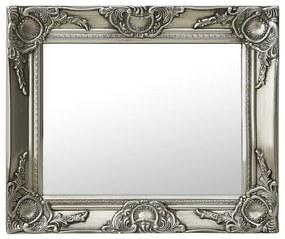 Oglinda de perete in stil baroc, argintiu, 50 x 40 cm 1, Argintiu, 50 x 40 cm