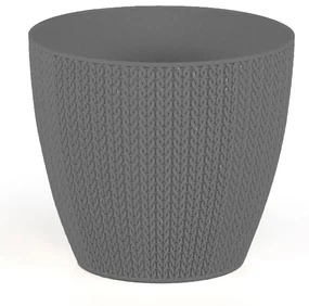 Ghiveci model brodat, 2.5 l, tratat UV, gri, polipropilena