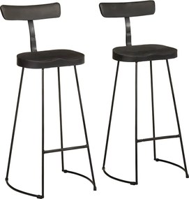 vidaXL Scaune de bar 2 buc Negru 49x43x103 cm Lemn masiv Mango
