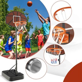 Coș de baschet reglabil pe înălțime pentru copii, maro