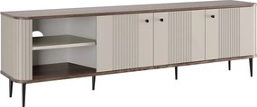 Dulap TV Vesper 3D 187 cm - cașmir / nuc / picioare negre