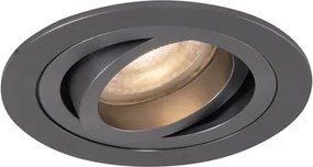 Spot modern integrat, metal gri-inchis, GU10, 50mm rotund, inclinabil - Rondoo