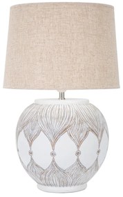 Veioză albă-bej cu abajur textil (înălțime 59 cm) Atene – Mauro Ferretti