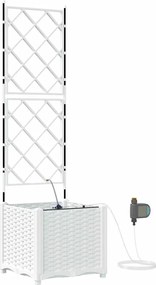 vidaXL Vază pentru Grădină Alb 40 x 40 x 142 cm Oțel