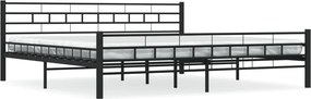vidaXL Cadru de pat, negru, 200 x 200 cm, oțel