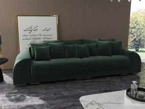 Canapea extensibilă dumonde cu 2 lăzi de depozitare si sezut confortabil din spuma high-density, Verona Ambience Green 310x100 cm
