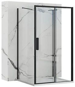 Cabina de dus Rapid Slide Negru 110x80cm, Rea