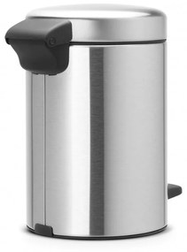 Cos de gunoi cu pedala Brabantia NewIcon 648998, 3 L, Inchidere usoara, Baza antiderapanta, Argintiu Mat