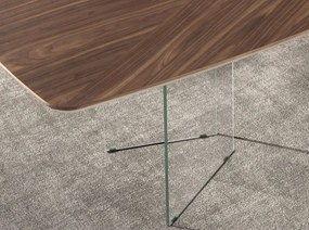 Masa dining design LUX Glass and Walnut 220x110cm