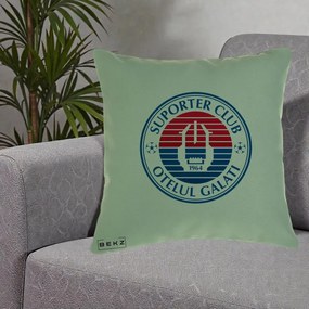Perna Personalizata Otelul Galati Suporter Club 1964, 40x40 cm, Verde, Husa Detasabila, Perna Inclusa, BEKZ®