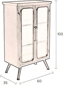 Vitrină neagră din metal 60x100x35 cm Denza – Dutchbone