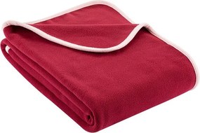 decoDoma Pătură fleece culoarea vinului
