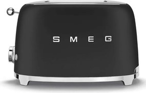 Prаjitor de pаine SMEG 50's Style TSF01BLMEU, 950 W, 2 felii, 6 trepte, Tava pentru firimituri, Cablu integrat, Otel inoxidabil, Negru mat