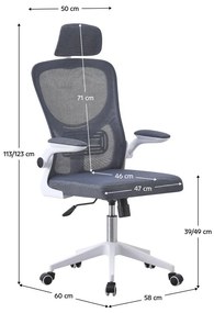 Scaun de birou Matago (Gri + Alb) . 1097086