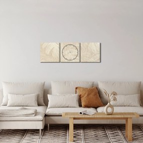 Tablou - Frunze în textură (cu ceas) (90x30 cm)