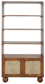 Etajeră din lemn de acacia și rattan, H181 cm, „Savanah”