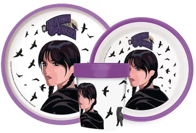 Wednesday Nevermore Academy set de masă antiderapant, set de micro plastic