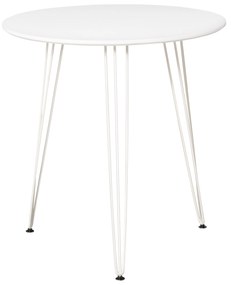 HOMCOM Masă de Comedor Rotundă cu Picioarele în formă de Furculiță din Metal Stil Modern Nordic pentru Bucătărie Sufragerie Cafenea Bar Ø70x75 cm Alb | Aosom Romania