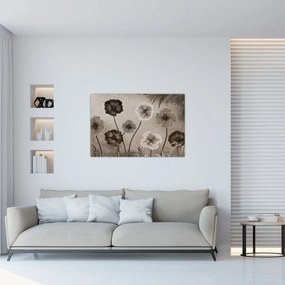 Tablou - Flori desenate (90x60 cm)