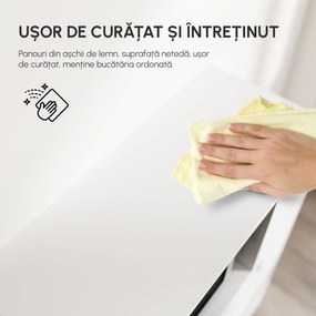 Dulap de bucatarie cu 3 compartimente si sistem de prindere de perete, PAL alb, 90x40x120cm HOMCOM | Aosom Romania