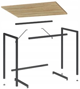 Set pentru birou masa de birou TAYLOR 80x50 cm stejar sonoma + scaun de birou AVOLA VELVET albastru regal