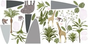 Autocolant de perete cu animale exotice 120 x 240 cm