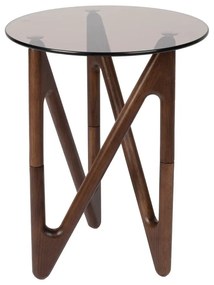 Măsuță auxiliară rotundă cu blat din sticlă ø 40 cm Naia – Dutchbone