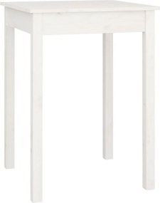 vidaXL Masă de sufragerie, alb, 55x55x75 cm, lemn masiv de pin