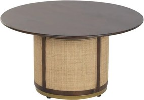 Masuta de cafea din lemn de mango si fibre naturale, 85X85X47 cm, "Rotto".