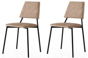 Set de scaune de sufragerie Lima Mink and Black, 2buc.