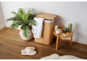 Coș de rufe în culoare naturală din bambus 78 l Bamboo – Compactor