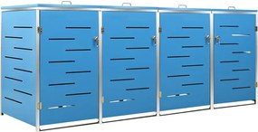 vidaXL Magazie pentru patru pubele 276,5x77,5x112,5 cm oțel inoxidabil