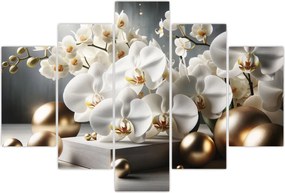 Tablou - Orhidee și bile aurii (150x105 cm)