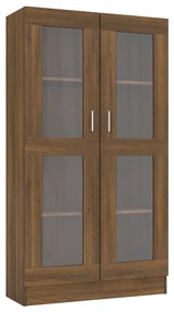 815119 vidaXL Dulap vitrină, stejar maro, 82,5x30,5x150 cm, lemn prelucrat
