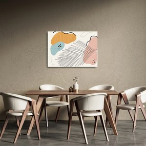 Tablou pe sticlă - Ilustrație de frunze (70x50 cm)