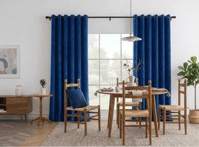 Perdea opaca DREAM VELVET 140x250 cm, albastru marin Agatat: Inele metalice
