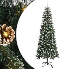 vidaXL Brad de Crăciun artificial Verde 240 cm PVC și Plastic și Oțel