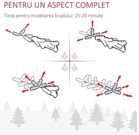 Brad de Craciun Artificial Argintiu Inalt si Ingust cu Baza Detasabila, decoratiune de Craciun, Argintiu HOMCOM | Aosom Romania