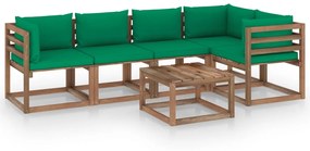 3067457 vidaXL Set mobilier de grădină cu perne, 6 piese, lemn pin tratat