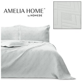 Cuvertură gri deschis matlasată din microfibră 220x240 cm Ophelia – Restilo