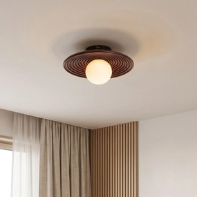 Lampă de tavan retro maro cu sticlă opal - Lila