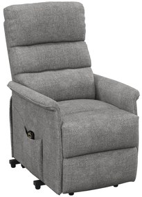 HOMCOM Scaun de relaxare cu funcție de ridicare, spătar/picioare reglabile, până la 120 kg, 66 x 90 x 96 cm, Gri | Aosom Romania