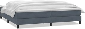vidaXL Pat box spring cu saltea, gri închis, 180x210 cm, catifea